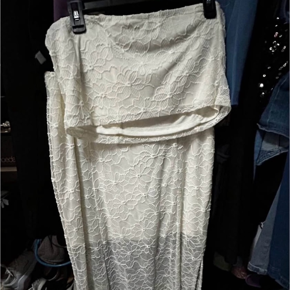 No Boundaries Cream Lace Skirt